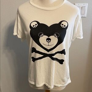 Lauren Moshi White Skull Bear Tee